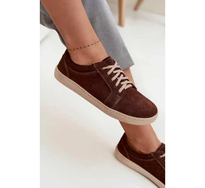 Trampki typu barefoot z přírodního semiše Zazoo 314 čokoládové Trampki typu barefoot z přírodního semiše Zazoo 314 čokoládové