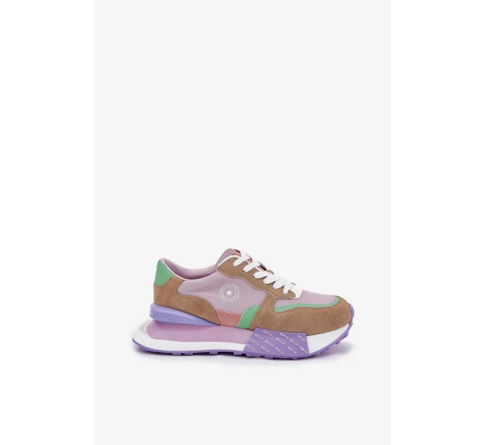 Dámské semišové tenisky na platformě Big Star – růžové Dámské semišové tenisky na platformě Big Star – růžové