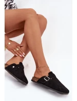 Dámské pantofle na korkové platformě s přezkou Big Star – černé Dámské pantofle na korkové platformě s přezkou Big Star – černé