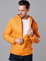 Pánská prošívaná bunda s kapucí žlutá (HM112-62)