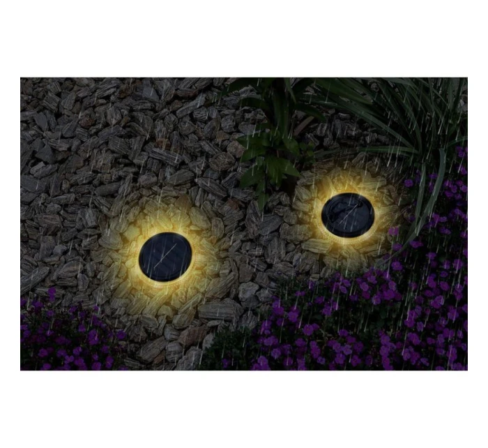 SOLÁRNÍ DISKOVÉ LAMPY PRO MONTÁŽ NA ZEM NEBO NA ZEĎ 2KS SOLÁRNÍ DISKOVÉ LAMPY PRO MONTÁŽ NA ZEM NEBO NA ZEĎ 2KS