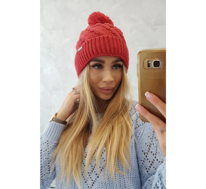 Fleecová čepice  červená model 18751369 - K-Fashion