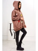 Zateplená mikina s model 19049180 motivem mocca - K-Fashion Zateplená mikina s model 19049180 motivem mocca - K-Fashion