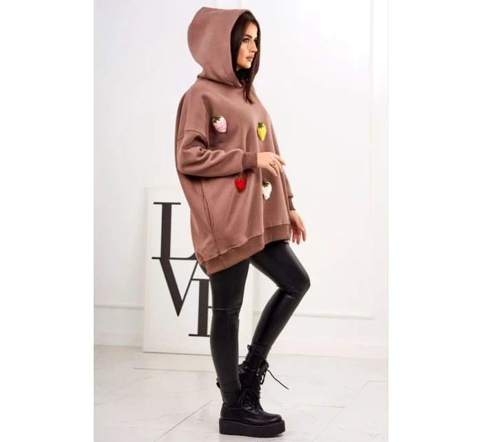 Zateplená mikina s model 19049180 motivem mocca - K-Fashion Zateplená mikina s model 19049180 motivem mocca - K-Fashion