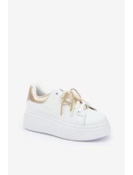 Dámské Tenisky Na Platformě S Ozdobami Bílo-Zlaté Lerissna Dámské Tenisky Na Platformě S Ozdobami Bílo-Zlaté Lerissna