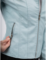 Dámská koženková bunda GLANO - světle modrá