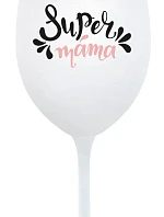 SUPER MÁMA (SPECIÁLNÍ EDICE) - bílá sklenice na víno 350 ml