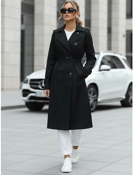Dámský kabát černý model 22082241 - FashionStreet Dámský kabát černý model 22082241 - FashionStreet