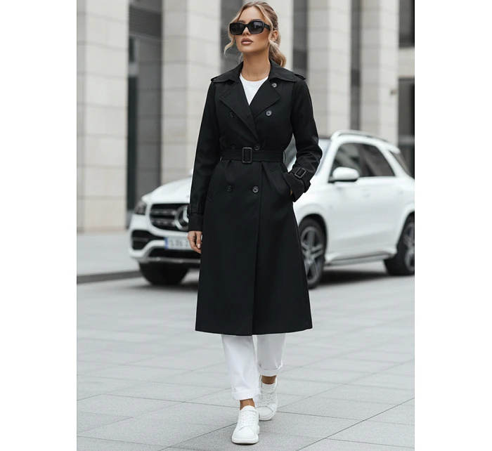 Dámský dvouřadový kabát TY5437 černý - FashionStreet 