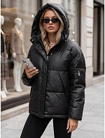 Dámská zimní prošívaná bunda s kapucí, černá, FashionStreet TY5966 Dámská zimní prošívaná bunda s kapucí, černá, FashionStreet TY5966