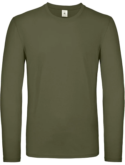 B&C #E150 LSL Tričko s dlouhým rukávem 01.005T urban khaki