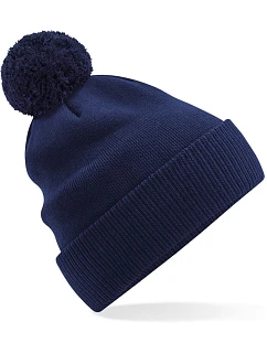 B Pletená bio čepice s bambulí 53. oxford navy model 22433306 - Beechfield