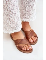 Kožené Dámské Pantofle Lewski Shoes model 21682352 Camel - Boto Kožené Dámské Pantofle Lewski Shoes model 21682352 Camel - Boto