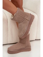 Dámské sněhule z přírodního semiše na platformě béžové model 21709747 - Boto Dámské sněhule z přírodního semiše na platformě béžové model 21709747 - Boto