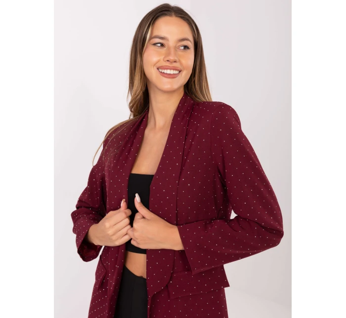 Marynarka IT MA model 21319937 bordowy - FPrice Marynarka IT MA model 21319937 bordowy - FPrice