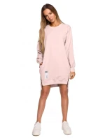 M676 Svetr tunika se zipy - candy pink