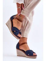 Dámské sandály na klínu námořnická modrá Daphne Dámské sandály na klínu námořnická modrá Daphne