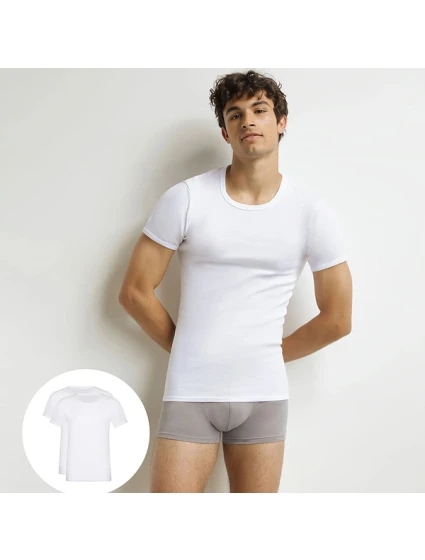 Pánské bavlněné tričko 2 ks TSHIRT model 21819840 NECK 2x  bílá - DIM