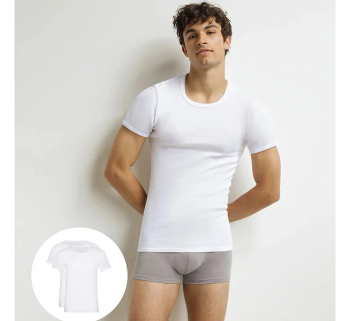 Pánské bavlněné tričko 2 ks TSHIRT model 21819840 NECK 2x  bílá - DIM