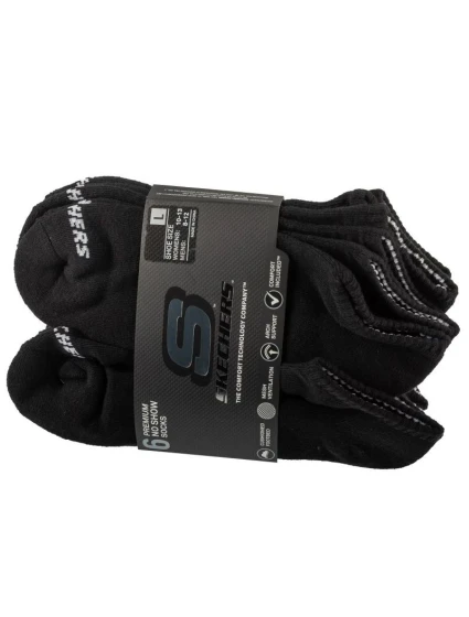 Skechers 6ks Unisex 1/2 froté ponožky S118210-BLK Black 41-46