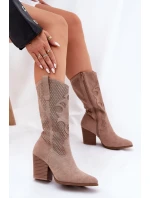Kozačky Na Podpatku Béžové model 21691082 - S.Barski