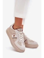 Dámské Kožené Tenisky Na Platformě Daniel Lopez Just Dare SS2D4003 Béžové Dámské Kožené Tenisky Na Platformě Daniel Lopez Just Dare SS2D4003 Béžové