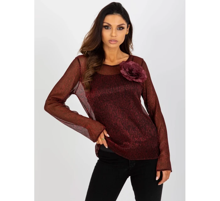 Dámská halenka s LK KMPL černá a červená model 18037022 - FPrice Dámská halenka s LK KMPL černá a červená model 18037022 - FPrice