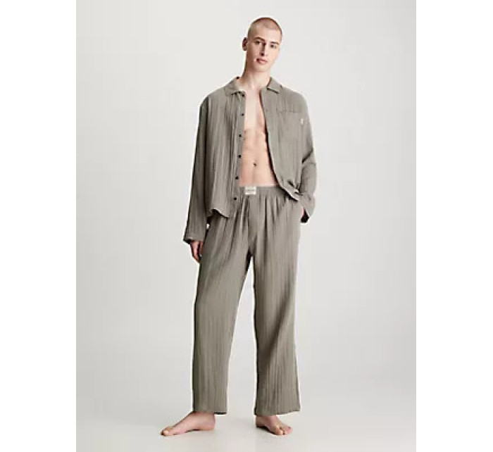Spodní prádlo Pánské pyžamo L/S PANT SET 000NM2590ELKR - Calvin Klein