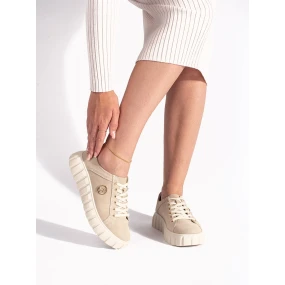 Stylové dámské  polobotky hnědé platforma