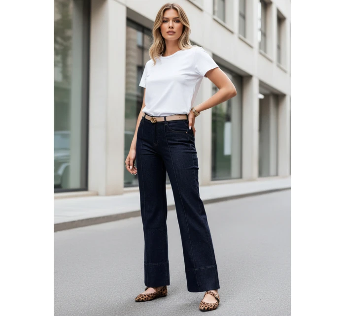 Dámské džínové kalhoty s širokými nohavicemi navy blue Dstreet model 21987949 - FashionStreet Dámské džínové kalhoty s širokými nohavicemi navy blue Dstreet model 21987949 - FashionStreet