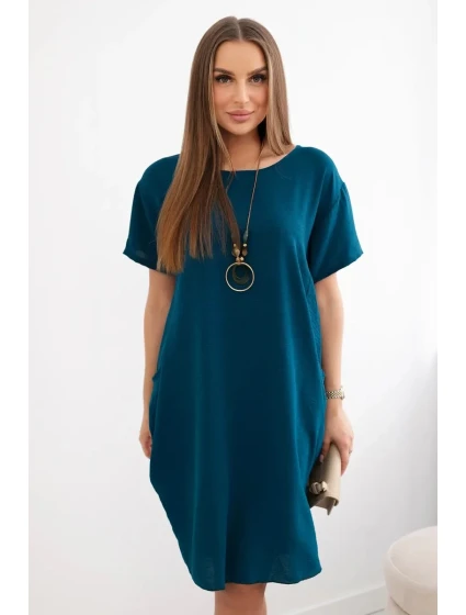 Šaty s kapsami a přívěskem námořní Šaty s kapsami a přívěskem námořní