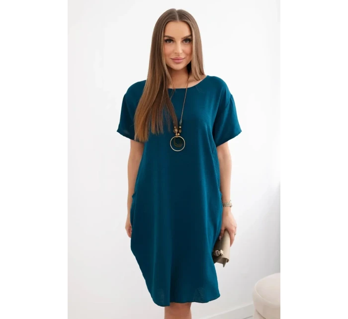 Šaty s kapsami a přívěskem námořní Šaty s kapsami a přívěskem námořní