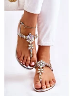 Dámské sandály žabky s kubickými zirkony stříbrne Solea Dámské sandály žabky s kubickými zirkony stříbrne Solea