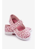 Dětské balerínky na suchý zip v potisku růžové Selah Dětské balerínky na suchý zip v potisku růžové Selah