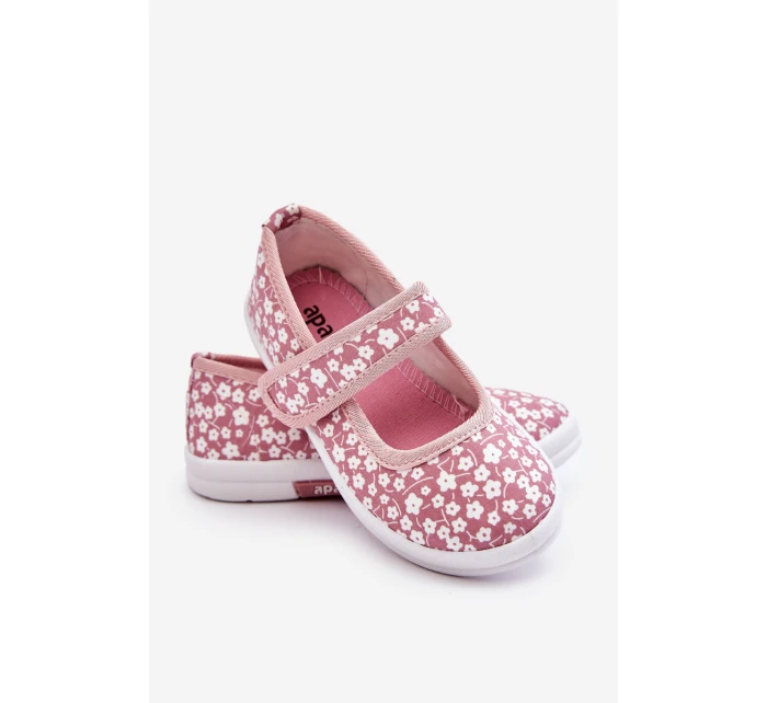 Dětské balerínky na suchý zip v potisku růžové Selah Dětské balerínky na suchý zip v potisku růžové Selah