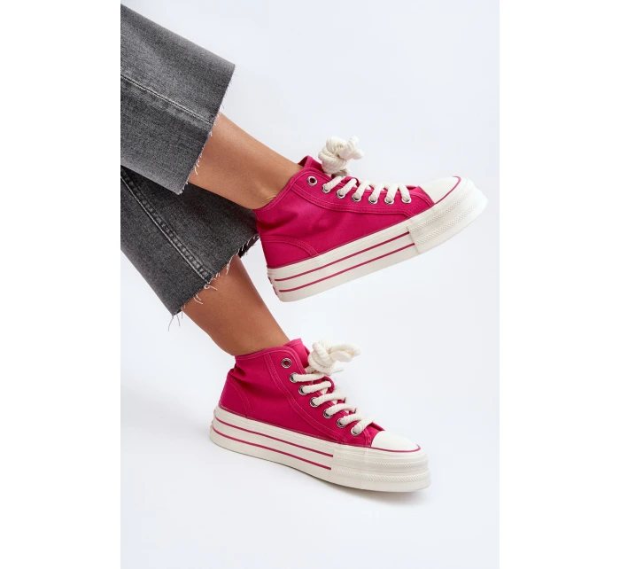 Dámské tenisky na platformě Fuksja Aineri Dámské tenisky na platformě Fuksja Aineri