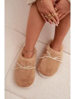 Kožešinové pantofle s mašlí Camel Minella