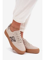 Dámské tenisky s vložkami z kůže Big Star šedé model 22040018 - Big Star Shoes