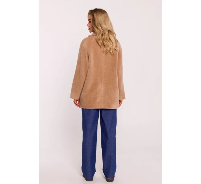 M808 Oříznuté teddy sako - béžové