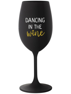 DANCING IN THE WINE - černá sklenice na víno 350 ml