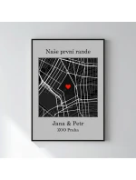 Personalizovaný magický fotoobraz v rámu - 50x70 - mapa