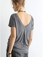 Tshirt basic z dekoltem z Feel Good ciemny szary model 21266686 - Factory Price Tshirt basic z dekoltem z Feel Good ciemny szary model 21266686 - Factory Price