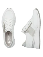 Dámské tenisky s polovičním zipem bílé model 22021873 - Rieker Dámské tenisky s polovičním zipem bílé model 22021873 - Rieker