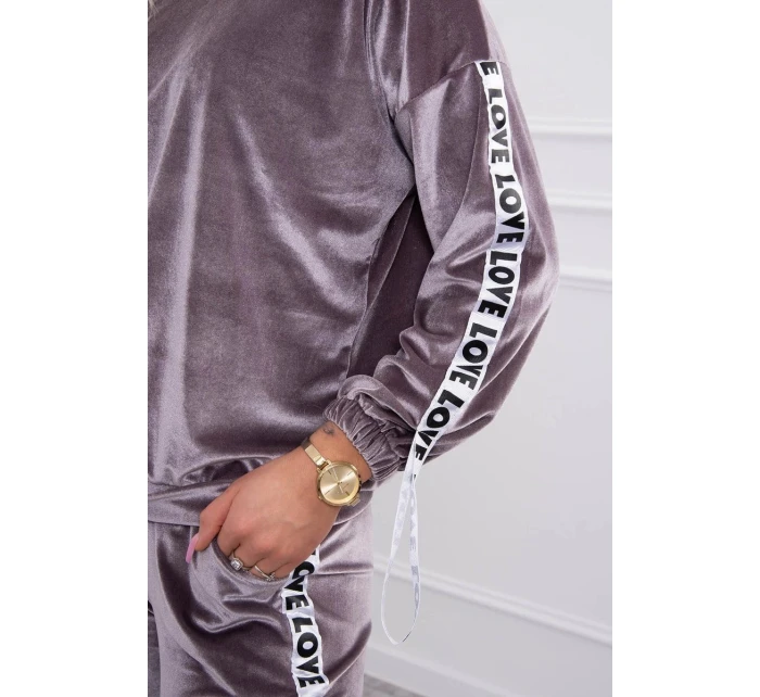 Velurová souprava Love grey Velurová souprava Love grey