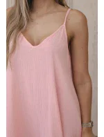 Mušelínové šaty na ramínka meruňka