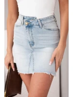 Dámská mini džínová sukně s třepeným lemem M.Sara džínová Dámská mini džínová sukně s třepeným lemem M.Sara džínová