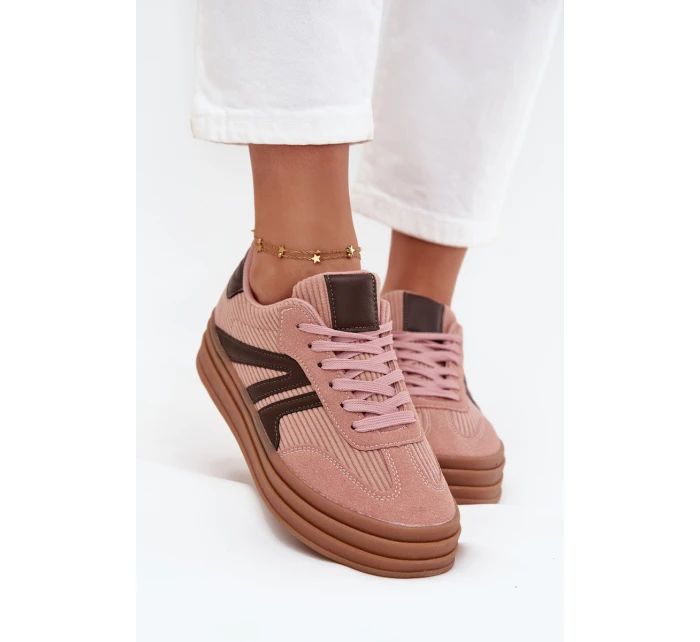 Sametové dámské tenisky na platformě Růžové Skye Sametové dámské tenisky na platformě Růžové Skye