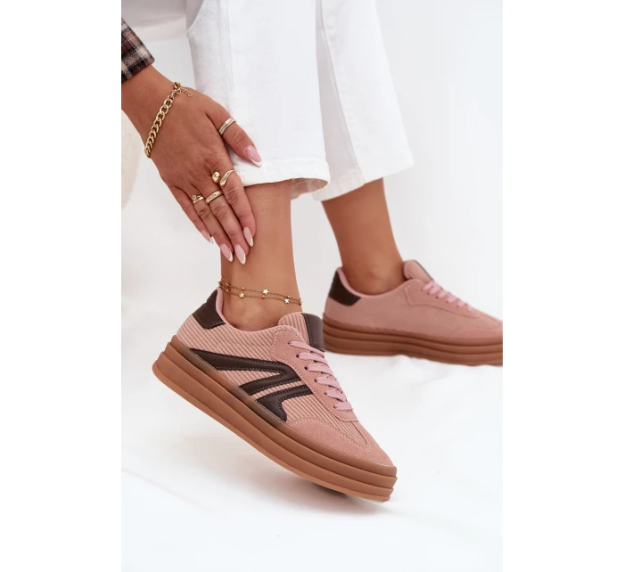 Sametové dámské tenisky na platformě Růžové Skye Sametové dámské tenisky na platformě Růžové Skye