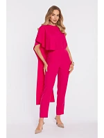 Asymetrický overal s a pasem fuchsiový model 22040576 - Moe Asymetrický overal s a pasem fuchsiový model 22040576 - Moe