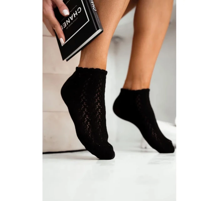 Dámské kotníkové azurové ponožky – černé Dámské kotníkové azurové ponožky – černé